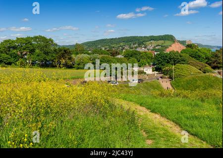 Der South West Coast Path bei Jacobs Ladder, Sidmouth, East Devon, England Stockfoto