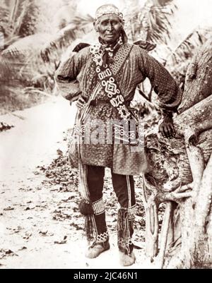 Standbildnis des Florida Seminole Chief Tallahassee, c1890. Stockfoto