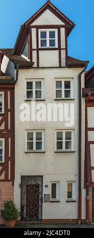 Historisches Fachwerkhaus, Totalsanierung durch die Altstadtfreunde Nürnberg, Johannesgasse 57, Nürnberg, Mittelfranken, Bayern, Deutschland Stockfoto