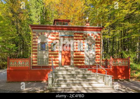 Marokkanisches Haus im Schlosspark von Schloss Linderhof, Oberbayern, Bayern, Deutschland, Schloss Linderhof, Bayern, Deutschland Stockfoto