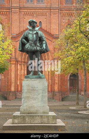 Denkmal für Wilhelm I. der Stille 1533-1584 Prinz von Oranien und Graf von Nassau vor der Marktkirche in Wiesbaden, Hessen, Deutschland Stockfoto