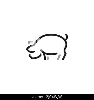 Symbole für die Kontaktzeile. Kontaktieren Sie uns Web-Icons im Linienstil. Klingelndes Schweinefleischsymbol. Editierbare Vektordarstellung. Stock Vektor