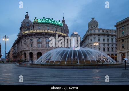 Die schöne Piazza de Ferrari in Genua, Genua, Ligurien, Italien Stockfoto