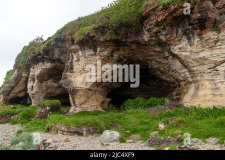 Kings Cave, Drumadoon bei Blackwaterfoot, Isle of Arran, Schottland Stockfoto