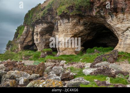 Kings Cave, Drumadoon bei Blackwaterfoot, Isle of Arran, Schottland Stockfoto