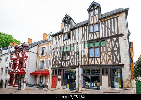 Rue du Petit Puits, Orleans Stockfoto