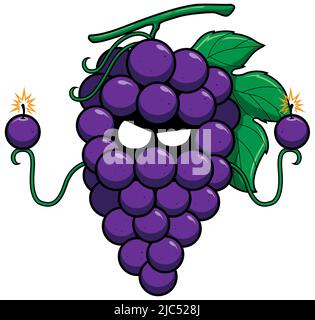 Traube Superhero Maskottchen Stock Vektor