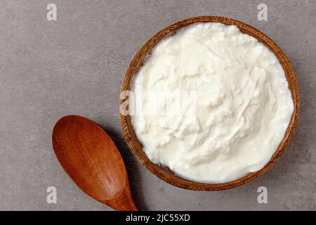 Joghurt ohne Molke griechischer Joghurt Stockfoto