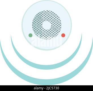 Halbflaches Farbvektorobjekt mit Rauchmelder Stock Vektor
