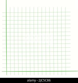 Rasterpapier. Mathematisches Diagramm. Kartesisches Koordinatensystem mit x-Achse, y-Achse. Quadratischer Hintergrund mit farbigen Linien. Geometrisches Muster für die Schule Stock Vektor