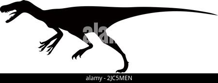 Dinosaurier der Jurassic Periode. Silhouetten verschiedener Dinosaurier. Vektordinosaurier. Stock Vektor