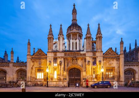 Abend in der King's College Chapel in Cambridge, England. Stockfoto