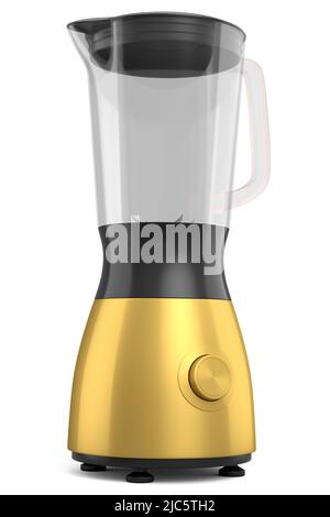 Elektrischer Mixer für die Herstellung gesunder Smoothies isoliert auf weißem Hintergrund. 3D Render von Küchengerät zum Kochen Stockfoto
