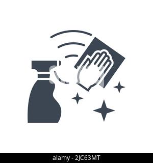 Symbol für die Reinigung der Vektorglyphensymbole Stock Vektor