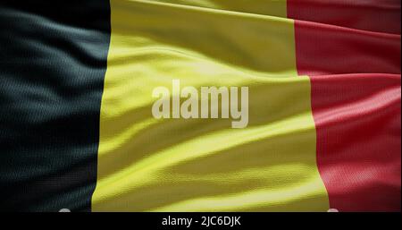 Hintergrunddarstellung der belgischen Nationalflagge. Symbol des Landes. Stockfoto