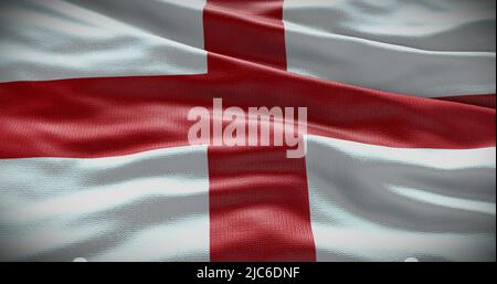 Darstellung der englischen Nationalflagge im Hintergrund. Symbol des Landes. Stockfoto