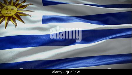 Hintergrunddarstellung der Uruguay-Nationalflagge. Symbol des Landes. Stockfoto