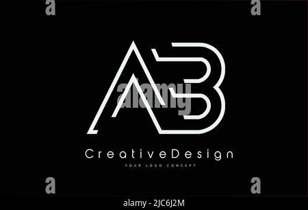 Ab Letter Logo Design in Weiß. Creative Modern Letters Vektor-Symbol Logo Illustration. Stock Vektor