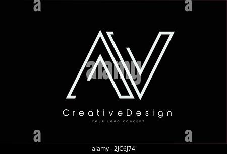 AV Letter Logo Design in weißen Farben. Creative Modern Letters Vektor-Symbol Logo Illustration. Stock Vektor