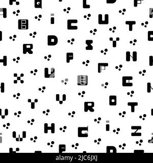 Englisches Alphabet, nahtloses Muster mit schwarzen und weißen Buchstaben Stock Vektor