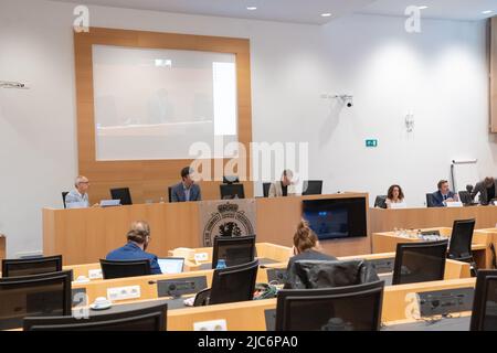 Brüssel, Belgien. 10.. Juni 2022. Illustration Aufnahme während einer Sitzung einer sonderkommission für den Unabhängigen Staat Kongo und die belgische Kolonialvergangenheit (Kongo, Ruanda und Burundi) im Bundestag in Brüssel, Freitag, 10. Juni 2022. BELGA FOTO JULIETTE BRUYNSEELS Kredit: Belga Nachrichtenagentur/Alamy Live News Stockfoto