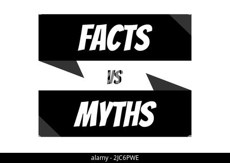 Mythen vs Fakten Vektor-Illustration auf weißem Hintergrund Dünne Linie Sprechblasen mit Fakten und Mythen Sprechblase Symbole Konzept der gründliche Fakten-chec Stock Vektor