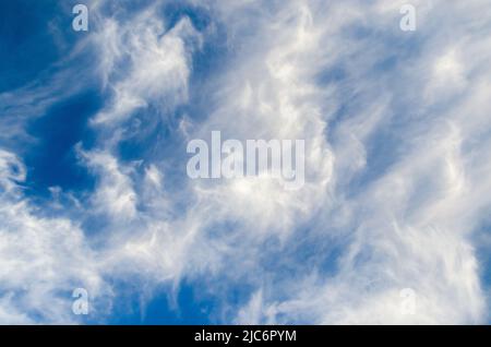 Weiße Wolken am Himmel, sonniger Tag, hell Stockfoto