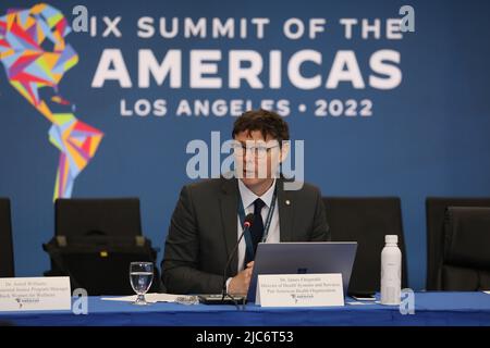 Dr. James Fitzgerald leitet einen gesundheitsbezogenen Rundtisch beim IX Summit of the Americas in Los Angeles, Kalifornien, USA. 10.. Juni 2022. Quelle: SIPA USA/Alamy Live News Stockfoto