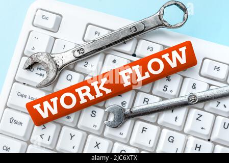 Workflow für konzeptionelle Bildunterschriften. Geschäftsansatz Kontinuität einer bestimmten Aufgabe zu und von einem Büro oder Arbeitgeber -48838 Stockfoto