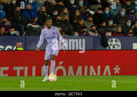 Valencia, (SPANIEN) - 10. April 2022 - FC Barcelona Spieler Ousmane Dembélé während des Spiels gegen Levante UD Stockfoto