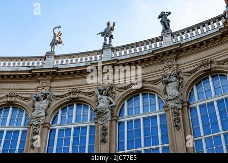 Architektonisches Detail der Burg Vajdahunyad. Budapest, Ungarn.09/2007 Stockfoto