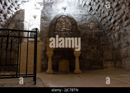 Geburtsort der Jungfrau Maria in der Altstadt von Jerusalem, in der Nähe des Löwentores - Israel. Heiliges Land Stockfoto