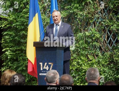 Stefanesti, Rumänien - 24. Mai 2022: 147.. Jahrestag der Gründung der Nationalen Liberalen Partei. Dieses Bild ist nur für redaktionelle Zwecke bestimmt. Stockfoto