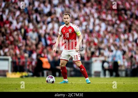 Kopenhagen, Dänemark. 10.. Juni 2022. Christian Eriksen (10) aus Dänemark beim UEFA Nations League-Spiel zwischen Dänemark und Kroatien im Park in Kopenhagen. (Foto: Gonzales Photo/Alamy Live News Stockfoto