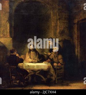 Christus in Emmaus von Rembrandt (1606-1669) Stockfoto