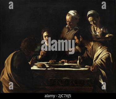 Abendessen im Emmaus von Caravaggio (1571–1610) Stockfoto