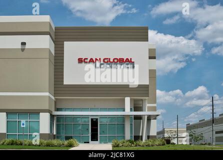 Houston, Texas USA 06-05-2022: Scan Global Logistics Business Storefront und Haupteingang in Houston, Texas. Spedition gegründet im Jahr 2007. Stockfoto