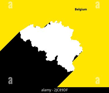 Belgien Karte auf Retro-Poster mit langem Schatten. Vintage-Zeichen einfach zu bearbeiten, zu bearbeiten, zu ändern oder zu färben. Stock Vektor