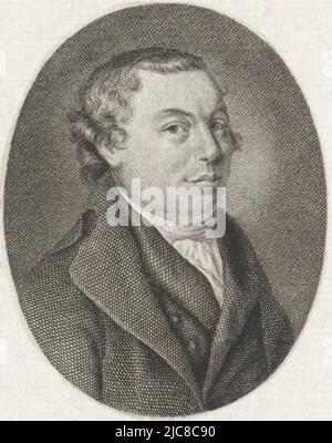 Porträt des Dichters, Schriftstellers und Buchhändlers Adriaan Pietersz. Loosjes, Portrait von Adriaan Pietersz. Loosjes, Druckerei: Reinier Vinkeles (I), danach: Wybrand Hendriks, Amsterdam, 1796, Papier, Radierung, Gravur, H 245 mm - B 163 mm Stockfoto