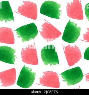 Aquarell-Spots Nahtloses Muster. Aquarelldarstellung. Isoliert auf weißem Hintergrund. Für Ihre Designstoffe, Verpackungspapier, Kochbücher Stockfoto