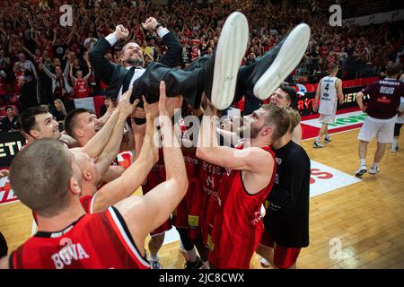 2022-06-07. Litauische Basketball-Liga. Rytas - Lietkabelis - 79:76 Uhr. Stockfoto