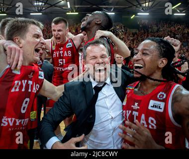 2022-06-07. Litauische Basketball-Liga. Rytas - Lietkabelis - 79:76 Uhr. Stockfoto