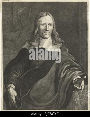 Porträt von Lieuwe van Aitzema, Druckerei: Hendrik Bary, nach: Jan de Baen, Niederlande, 1666, Papier, Gravur, H 275 mm × B 180 mm Stockfoto