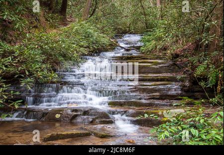 Panther Falls, Rabun County, Georgia. Stockfoto