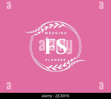 FS Initials Letter Hochzeit Monogram Logos Kollektion, handgezeichnete moderne minimalistische und florale Vorlagen für Einladungskarten, Save the Date, elegant Stock Vektor