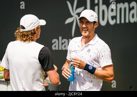 S-HERTOGENBUSCH, NIEDERLANDE - 11. JUNI: Matthew Ebden aus Australien und Max Purcell aus Australien während des Halbfinalmatches der Herren-Doubles zwischen Raven Klaasen aus Südafrika und Marcelo Melo aus Brasilien und Matthew Ebden aus Australien und Max Purcell aus Australien am 11. Juni beim Autotron, 2022 in 's-Hertogenbosch, Niederlande (Foto: Joris Verwijst/BSR Agency) Stockfoto