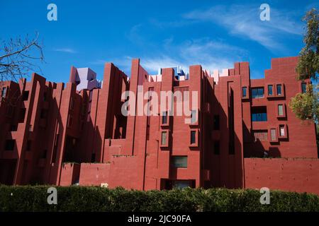 Muralla roja Gebäude, Calpe, Tintenfisch-Spiel Stockfoto