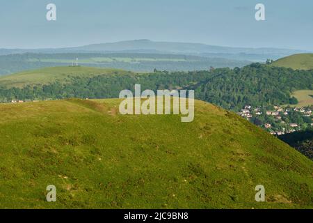 Bodbury Ring Hill Fort auf Bodbury Hill, The Long Mynd, Church Stretton, Shropshire Stockfoto