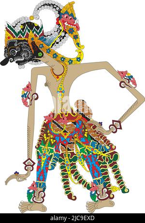 Wayang Puppenschatten - Antareja Stockfoto