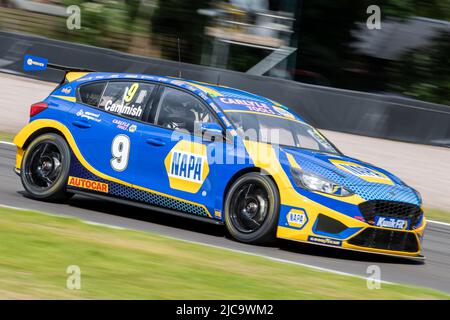 11.. Juni 2022; Oulton Park, Little Budworth, Kephire, England; Kwik Fit British Touring Car Championship, Oulton Park: Dan Camish in seinem NAPA Racing UK Ford Focus ST während des Trainings Stockfoto